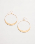 Chicos Hammered Hoop Earrings - GOLD