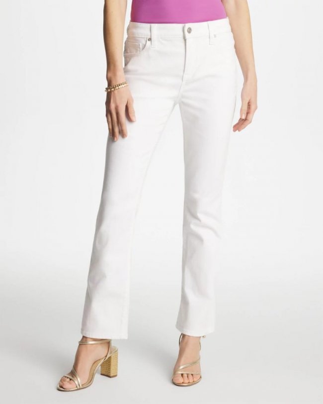 Chicos Cropped Girlfriend Kick Flare Jeans - ALABASTER