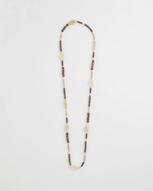 Chicos Tiger's Eye Single-Strand Necklace - NEUTRAL
