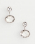 Chicos Silvertone Bezel Stud Earrings - SILVER Chicos Silvertone Bezel Stud Earrings - SILVER