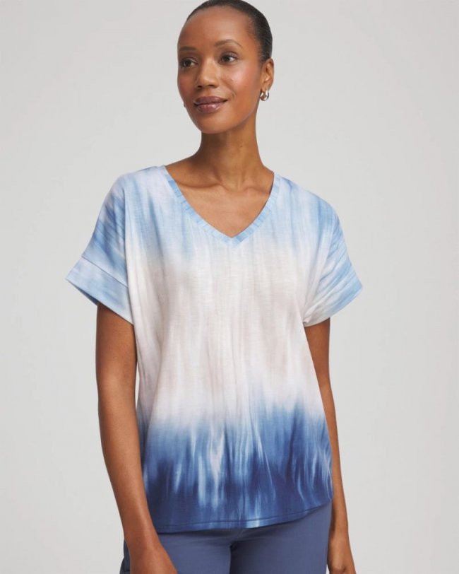 Chicos Zenergy® Slub Short-Sleeve Tee - PASSPORT BLUE