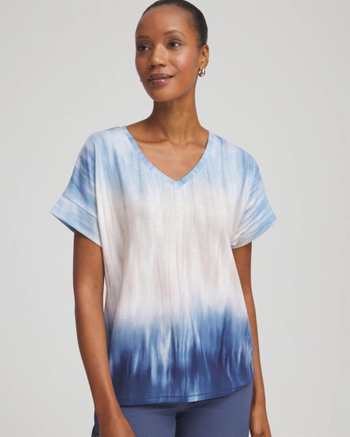 Chicos Zenergy® Slub Short-Sleeve Tee - PASSPORT BLUE