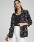 Chicos Palms Ruched Sleeve Soft Jacket - BLACK