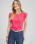 Chicos Island Tuck Sleeve Tee - WATERMELON PUNCH