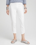 Chicos No Stain Pull-On Dolphin-Hem Capri Jeans - ALABASTER Chicos No Stain Pull-On Dolphin-Hem Capri Jeans - ALABASTER
