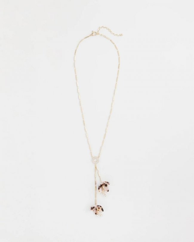 Chicos Tortoise Spider Lily Y-Necklace - NEUTRAL
