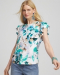 Chicos Touch of Cool™ Flutter Sleeve Tee - ALABASTER Chicos Touch of Cool™ Flutter Sleeve Tee - ALABASTER