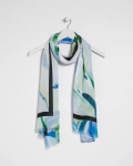 Chicos Blooming Brush Oblong Scarf - AMPARO BLUE