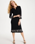 Chicos Travelers™ Zebra Trim Kurta Dress - TRAVELERS BLACK Chicos Travelers™ Zebra Trim Kurta Dress - TRAVELERS BLACK
