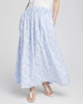 Chicos Floral Jacquard Maxi Skirt - BLUE Chicos Floral Jacquard Maxi Skirt - BLUE