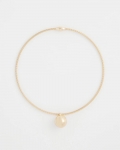 Chicos Gold Bead Collar Necklace - GOLD