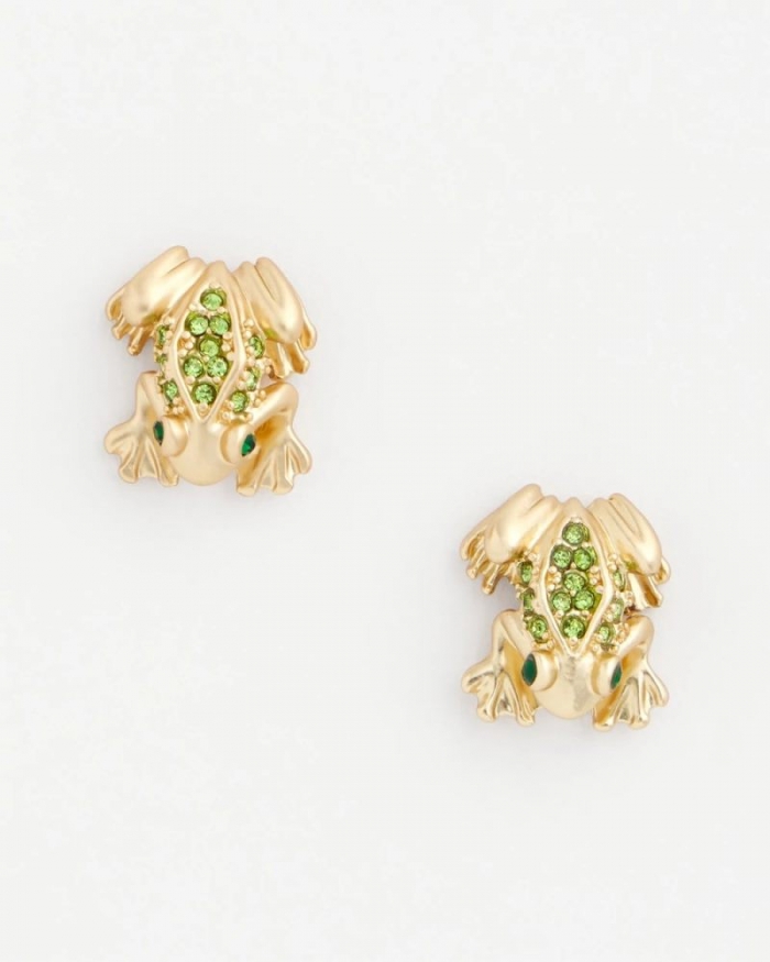Chicos Frog Stud Earrings - GOLD