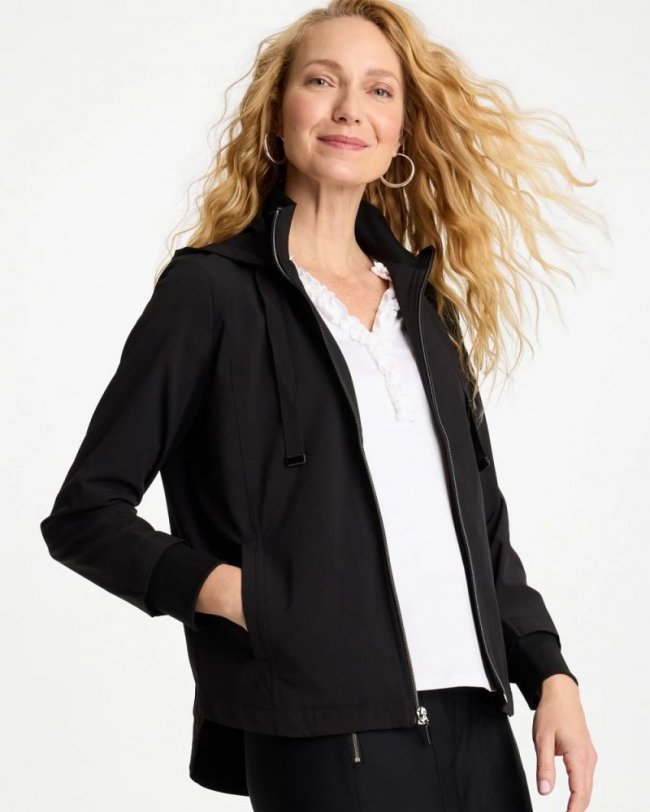 Chicos Zenergy® UPF Rib Mix Jacket - BLACK