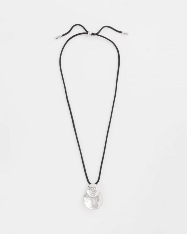 Chicos Silver Tone Circles Pendant Necklace - SILVER