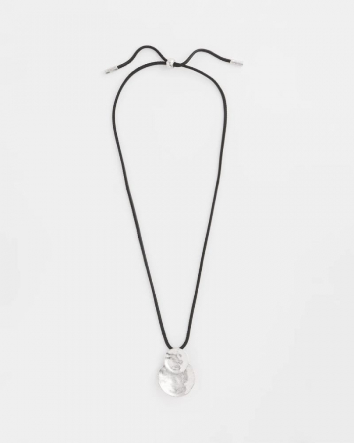 Chicos Silver Tone Circles Pendant Necklace - SILVER