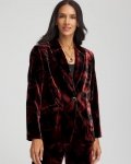Chicos Velvet Printed Blazer - BLACK