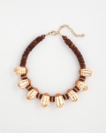 Chicos Shell & Wood Bib Necklace - NEUTRAL Chicos Shell & Wood Bib Necklace - NEUTRAL