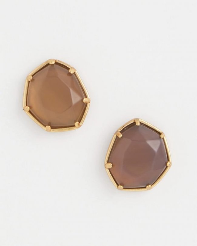Chicos Agate Stone Stud Earrings - NEUTRAL