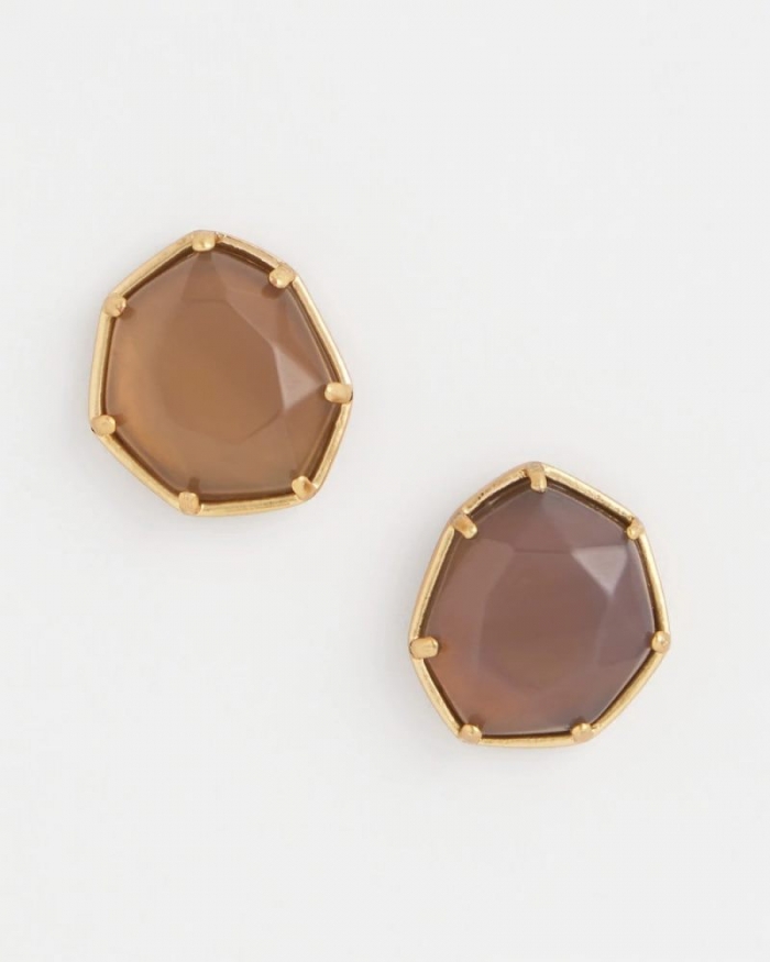 Chicos Agate Stone Stud Earrings - NEUTRAL