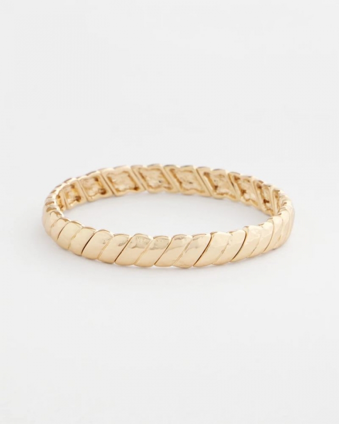 Chicos Thin Twist Stretch Bracelet - GOLD