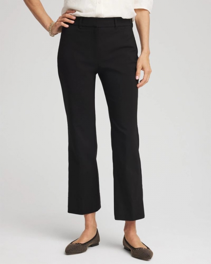 Chicos Emme Cropped Flared Pants - BLACK
