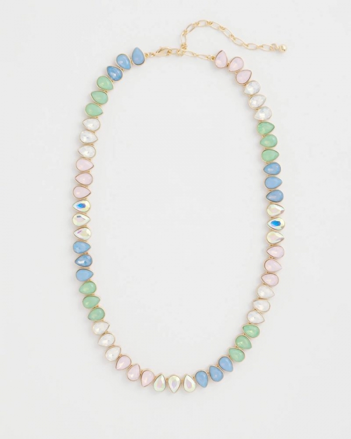 Chicos Teardrop Tennis Necklace - MULTI