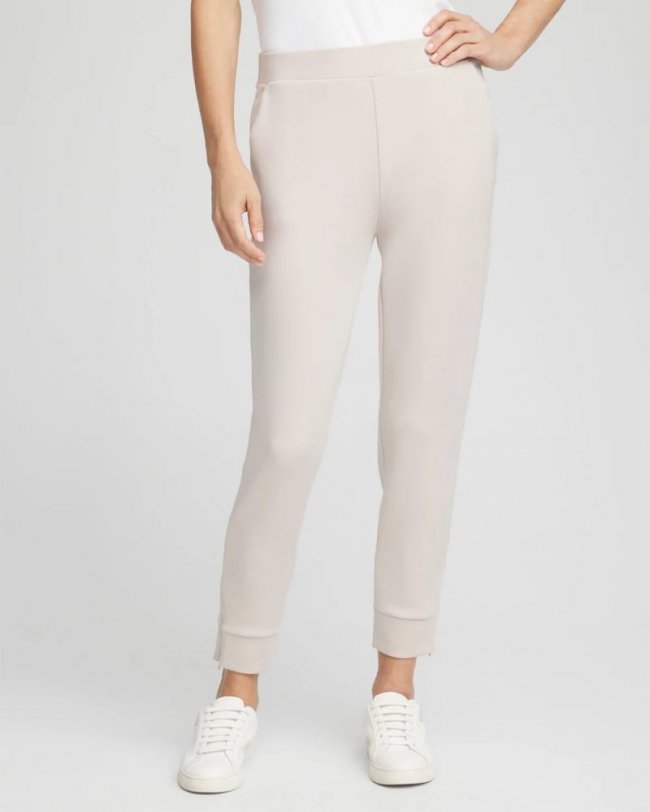 Chicos Zenergy® Caviar Bead Joggers - SMOKEY TAUPE