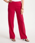 Chicos Pull-On Wide-Leg Linen Pants - CHERRY LUSH