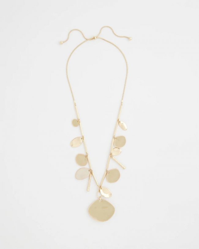 Chicos Gold Long Single Strand Necklace - GOLD