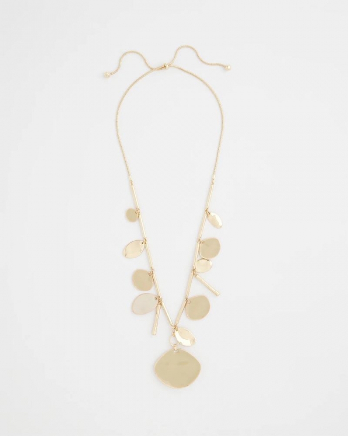 Chicos Gold Long Single Strand Necklace - GOLD