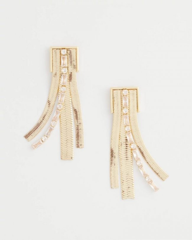 Chicos Snake Chain Linear Earrings - GOLD