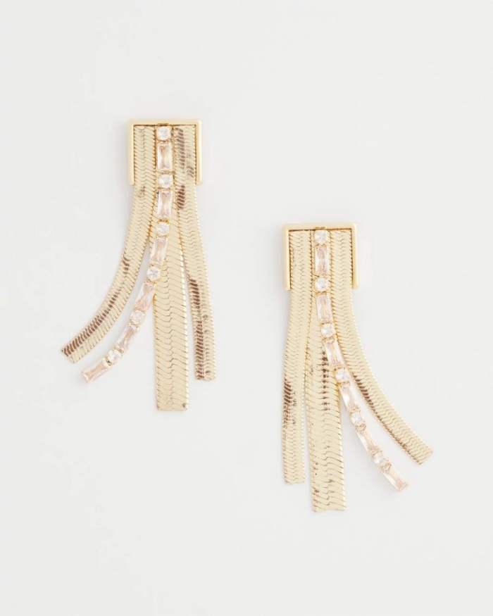 Chicos Snake Chain Linear Earrings - GOLD