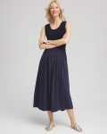 Chicos Crochet-Bodice Maxi Dress - PASSPORT BLUE