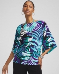 Chicos Travelers™ Tropical Nights Kimono Sleeve Top - TURQ BLUE