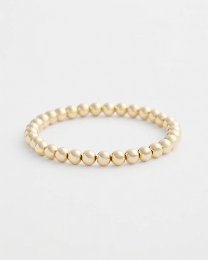 Chicos Small Beaded Gold Tone Stretch Bracelet - GOLD