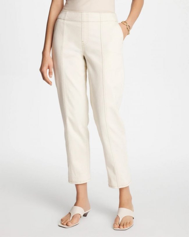 Chicos Pull-On Boyfriend Utility Cropped Jeans - NATURAL SEEDED