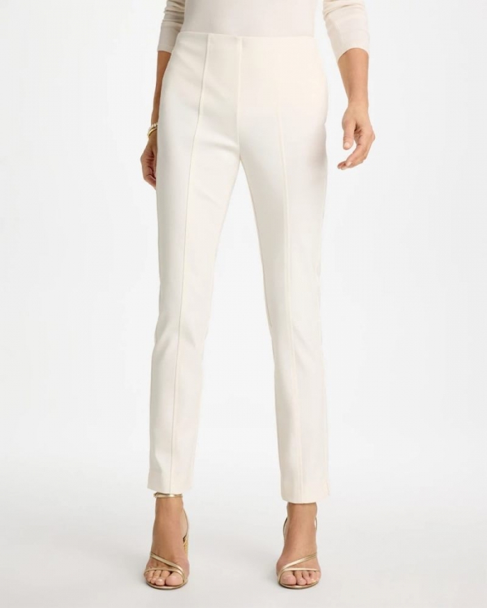Chicos Juliet Bi-Stretch Slim Ankle Pants - ECRU