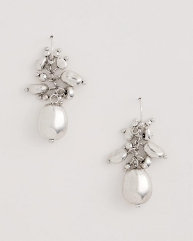 Chicos Silvertone Cluster Earrings - SILVER Chicos Silvertone Cluster Earrings - SILVER