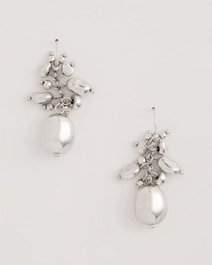 Chicos Silvertone Cluster Earrings - SILVER