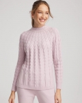 Chicos Zenergy® Luxe Cable Sweater - LILAC SMOKE Chicos Zenergy® Luxe Cable Sweater - LILAC SMOKE