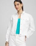 Chicos Embroidered Relaxed Denim Jacket - ALABASTER Chicos Embroidered Relaxed Denim Jacket - ALABASTER