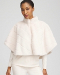 Chicos Faux Fur Funnelneck Capelet - ENGLISH CREAM