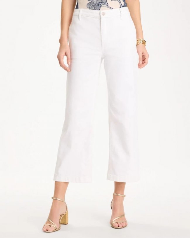 Chicos Straight Crop White Trouser Jeans - ALABASTER Chicos Straight Crop White Trouser Jeans - ALABASTER
