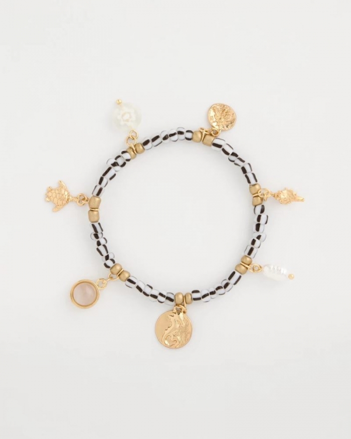 Chicos Beachy Charm Stretch Bracelet - BLACK