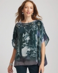 Chicos Velvet Burnout Passion Poncho - STRIKING TEAL Chicos Velvet Burnout Passion Poncho - STRIKING TEAL