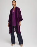 Chicos Floral Burnout Kimono - PURPLE ROYALE Chicos Floral Burnout Kimono - PURPLE ROYALE