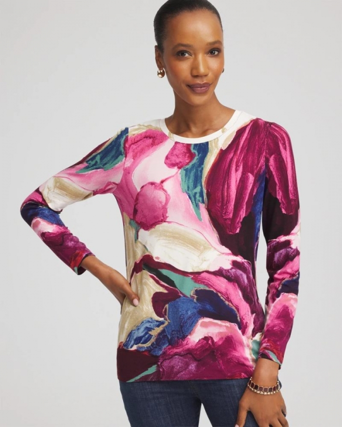 Chicos Artisanal Touch of Cool™ Layering Tee - DEEP CHIANTI