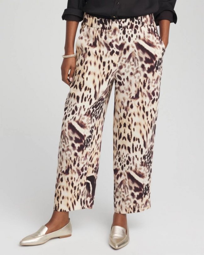 Chicos Bengal Marks Crepe Pull-On Ankle Pants - CARAMEL APPLE