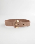 Chicos Satin Stretch Metal Belt - TAUPE Chicos Satin Stretch Metal Belt - TAUPE
