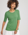 Chicos Classic Fit Pima Cotton Tee - SALTED LIME